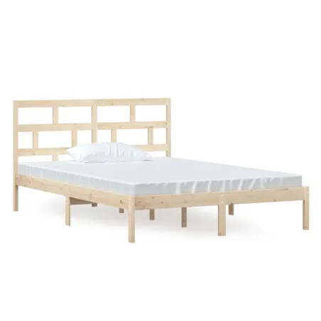 Cadre de lit sans matelas bois massif 140x200 cm