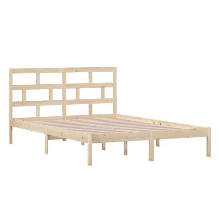 Cadre de lit sans matelas bois massif 140x200 cm