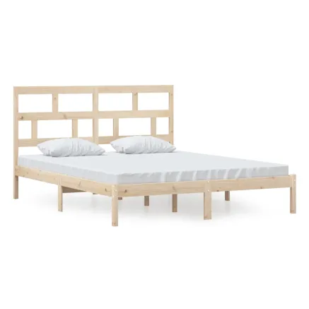 Cadre de lit sans matelas bois massif 160x200 cm 2