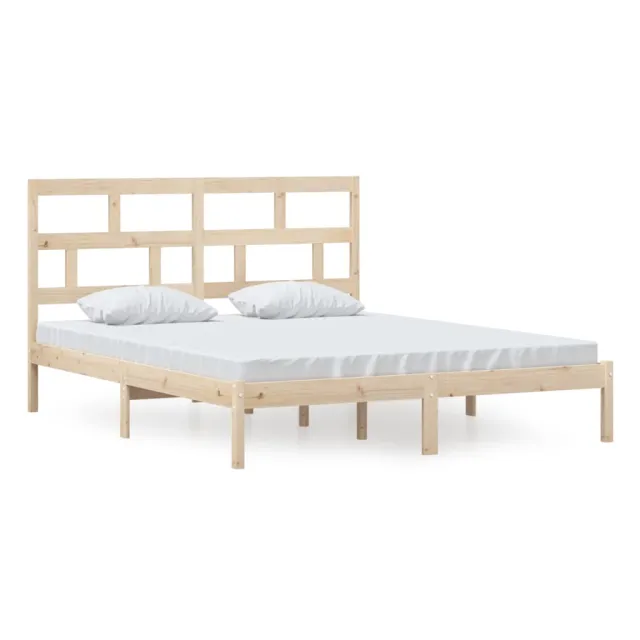 Cadre de lit sans matelas bois massif 160x200 cm