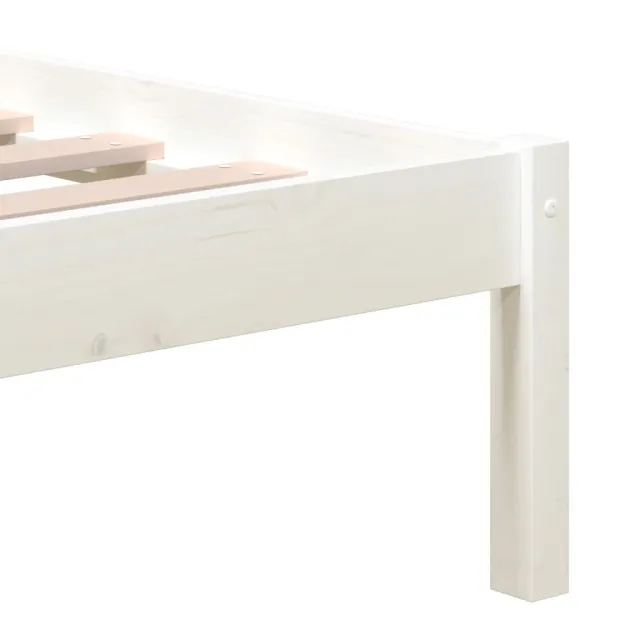 Cadre de lit sans matelas blanc bois massif 160x200 cm