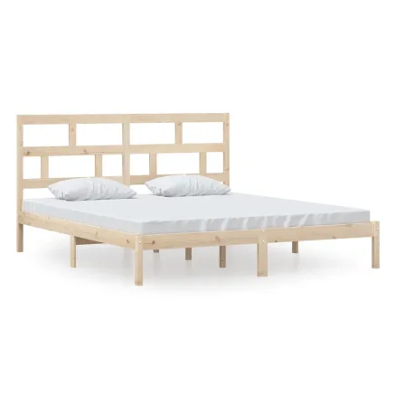 Cadre de lit sans matelas bois massif 2