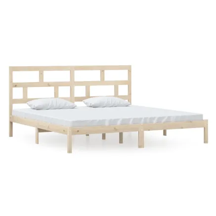 Cadre de lit sans matelas bois de pin massif 200x200 cm 2