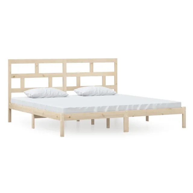 Cadre de lit sans matelas bois de pin massif 200x200 cm