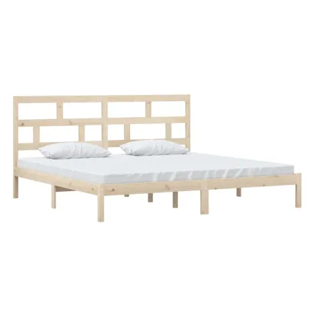 Cadre de lit sans matelas bois de pin massif 200x200 cm
