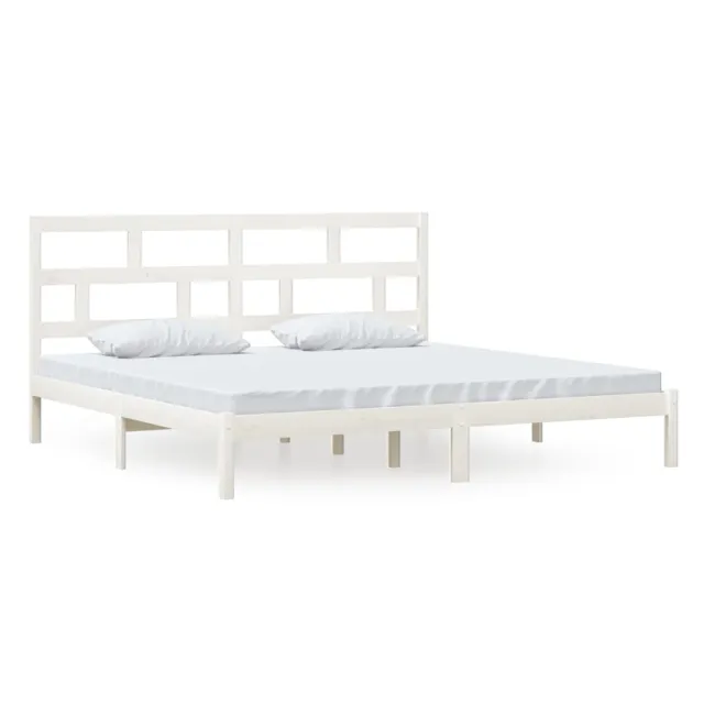 Cadre de lit sans matelas blanc bois de pin massif 200x200 cm