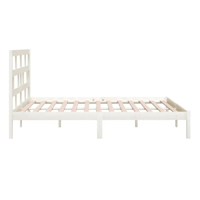 Cadre de lit sans matelas blanc bois de pin massif 200x200 cm