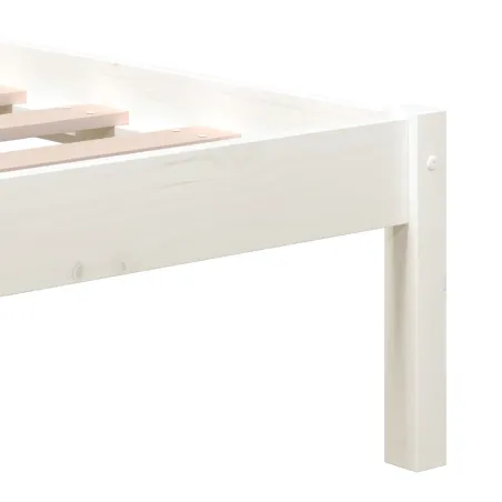 Cadre de lit sans matelas blanc bois de pin massif 200x200 cm