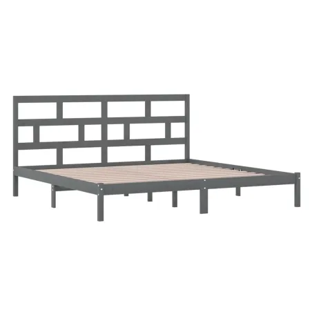 Cadre de lit sans matelas Gris Bois de pin massif 200x200 cm