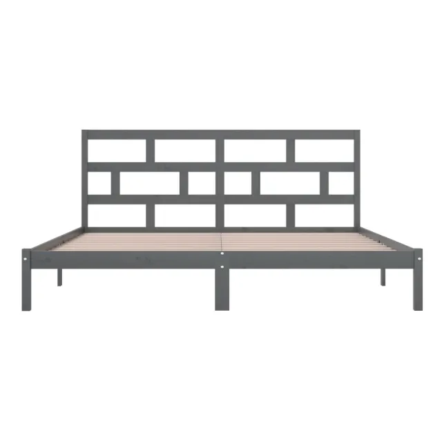 Cadre de lit sans matelas Gris Bois de pin massif 200x200 cm