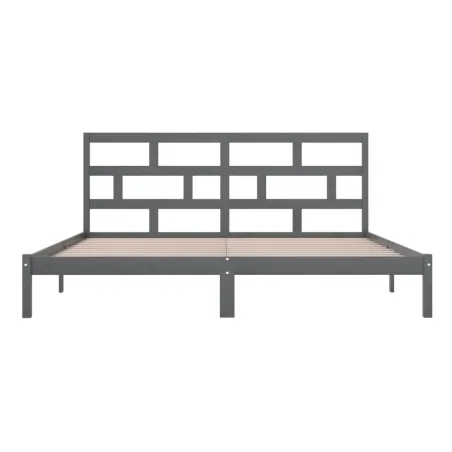 Cadre de lit sans matelas Gris Bois de pin massif 200x200 cm