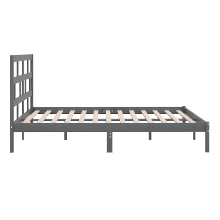 Cadre de lit sans matelas Gris Bois de pin massif 200x200 cm