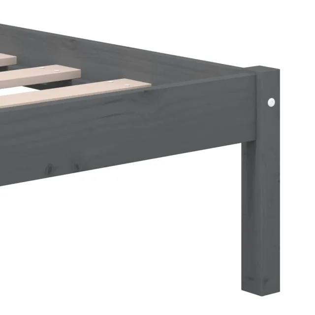 Cadre de lit sans matelas Gris Bois de pin massif 200x200 cm