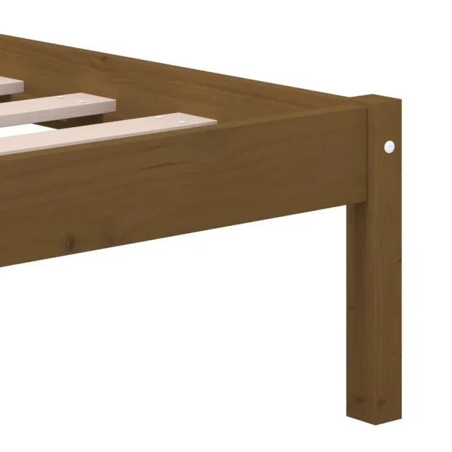 Cadre de lit sans matelas Marron miel Bois pin massif 200x200cm