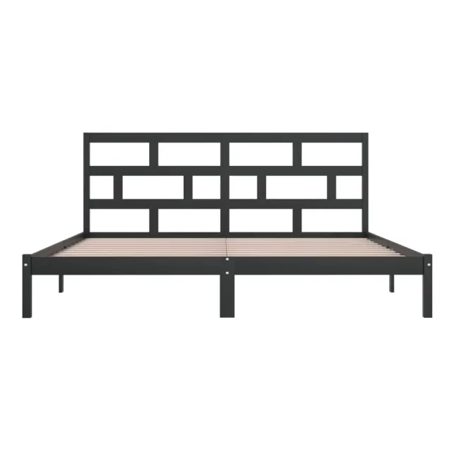 Cadre de lit sans matelas Noir Bois de pin massif 200x200 cm