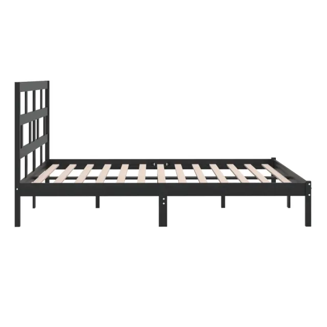 Cadre de lit sans matelas Noir Bois de pin massif 200x200 cm