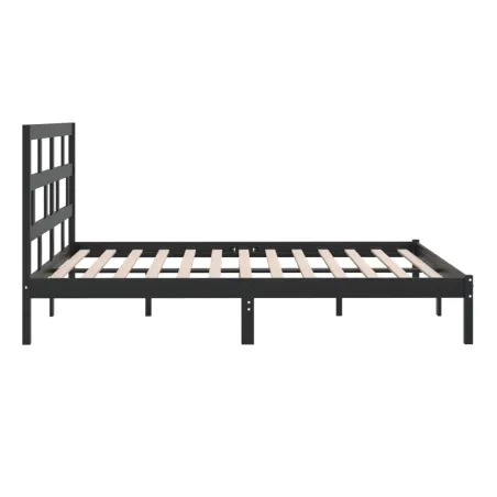 Cadre de lit sans matelas Noir Bois de pin massif 200x200 cm