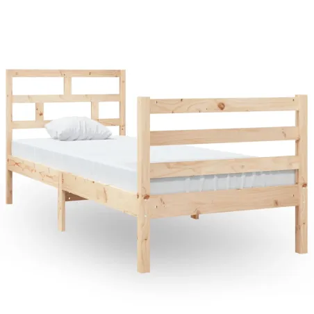Cadre de lit sans matelas 75x190 cm bois massif