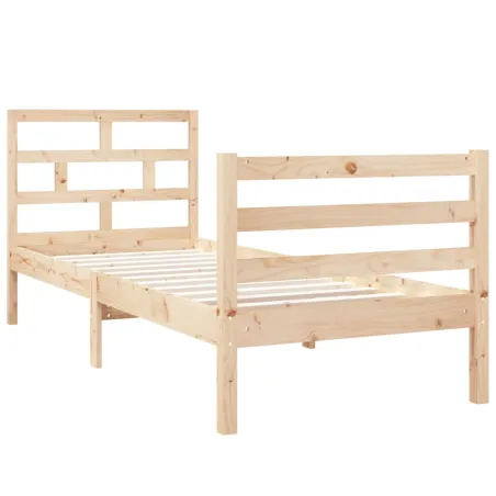 Cadre de lit sans matelas 75x190 cm bois massif