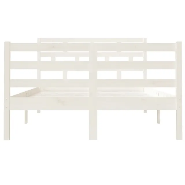 Cadre de lit sans matelas blanc bois massif