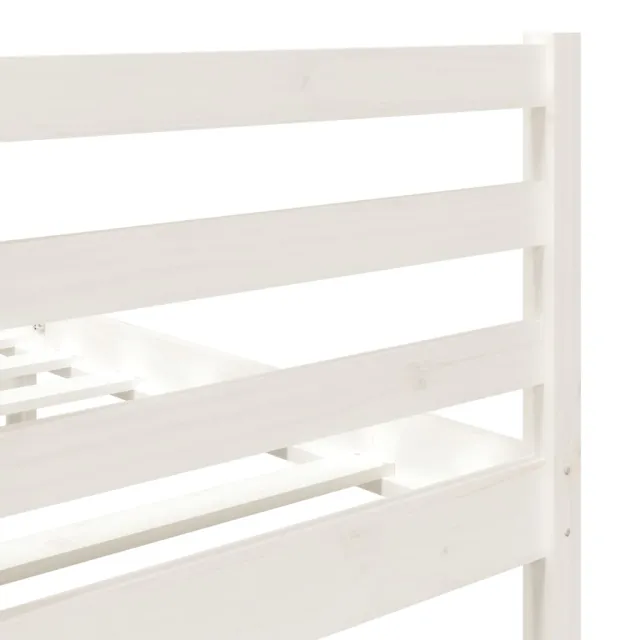 Cadre de lit sans matelas blanc bois massif