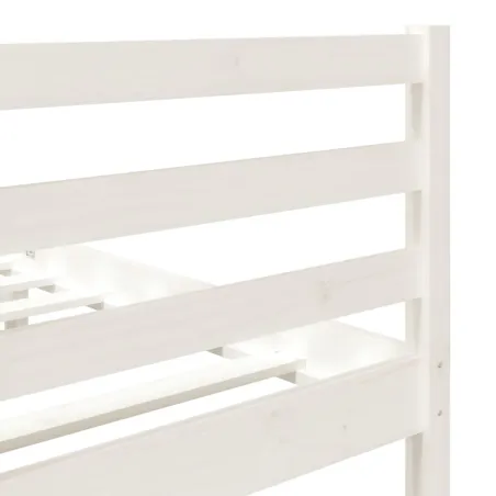 Cadre de lit sans matelas blanc bois massif