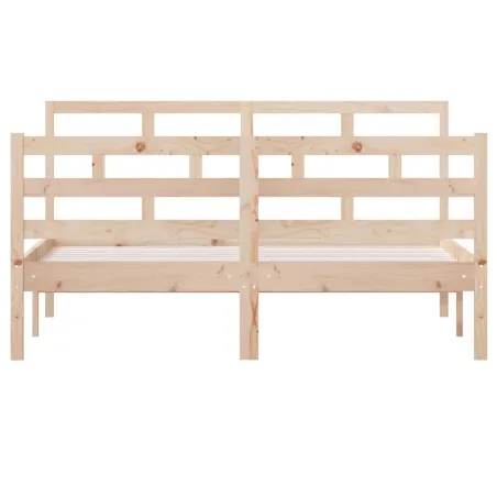 Cadre de lit sans matelas bois massif 140x190 cm