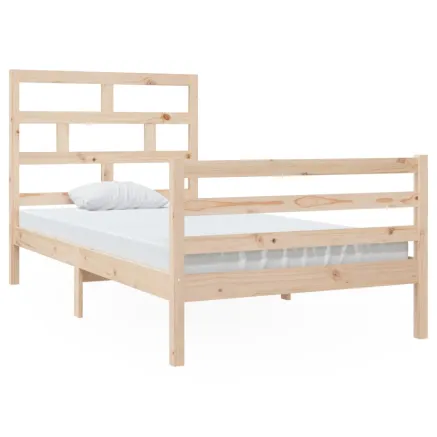 Cadre de lit sans matelas bois massif 100x200 cm 2