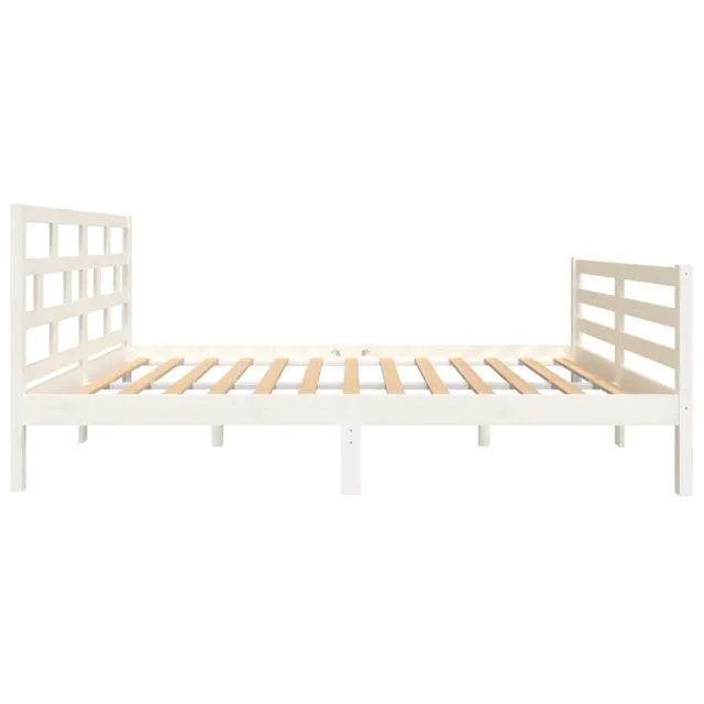 Cadre de lit sans matelas blanc bois massif 120x200 cm