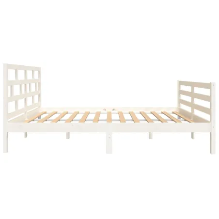Cadre de lit sans matelas blanc bois massif 120x200 cm