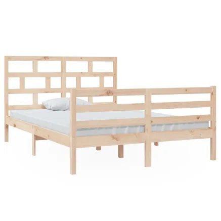 Cadre de lit sans matelas bois massif 140x200 cm 2