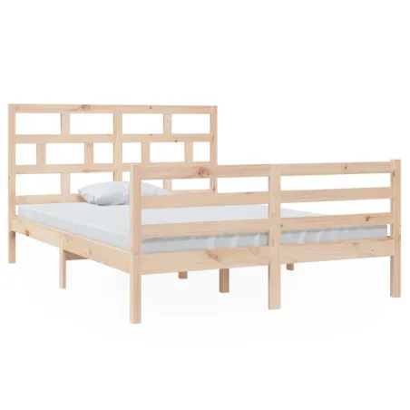 Cadre de lit sans matelas bois massif 140x200 cm