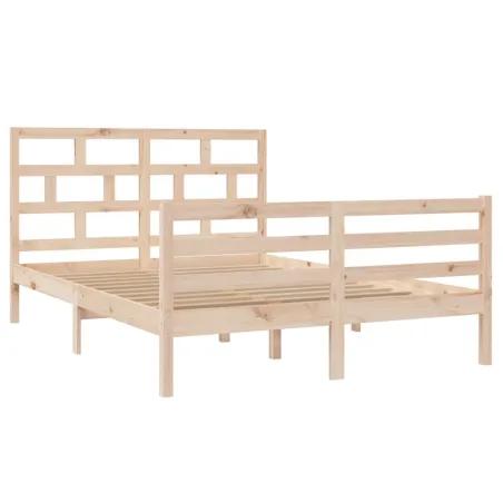 Cadre de lit sans matelas bois massif 140x200 cm