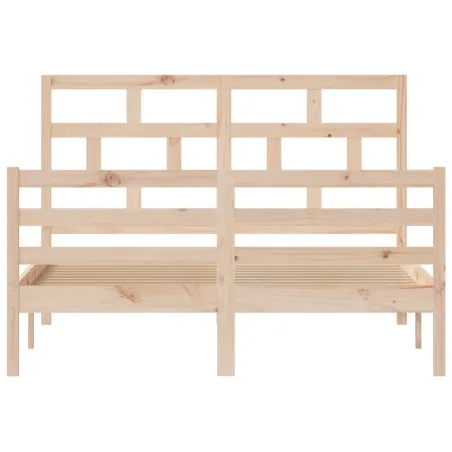 Cadre de lit sans matelas bois massif 140x200 cm