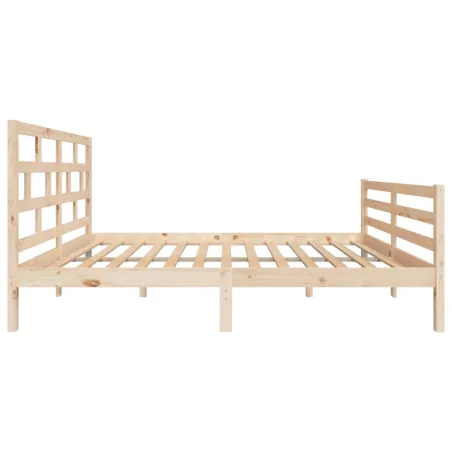 Cadre de lit sans matelas bois massif 140x200 cm