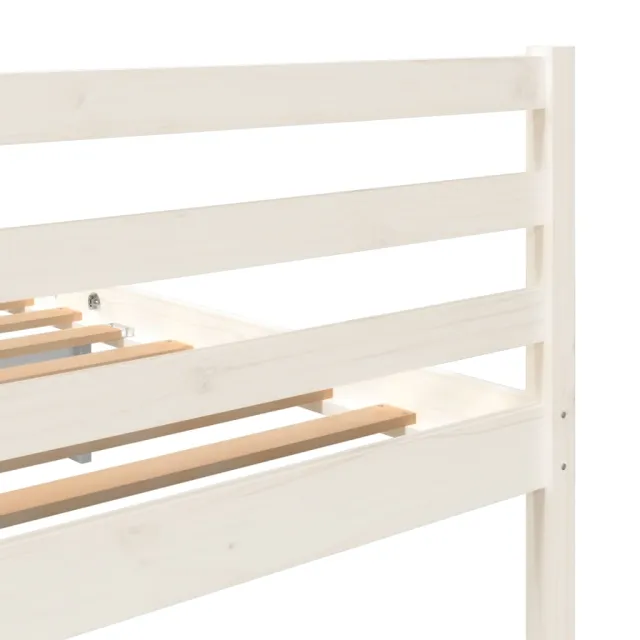 Cadre de lit sans matelas blanc bois massif 140x200 cm