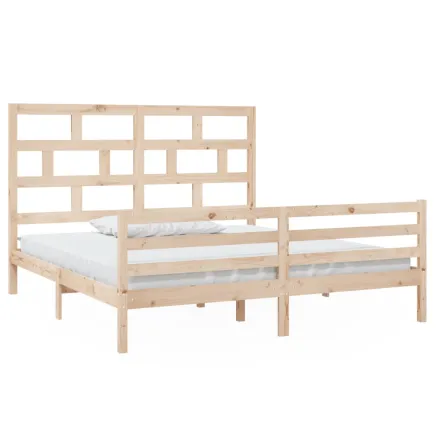 Cadre de lit sans matelas bois massif 2