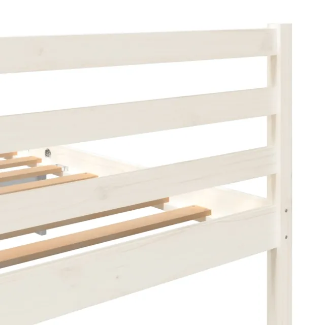 Cadre de lit sans matelas blanc bois massif
