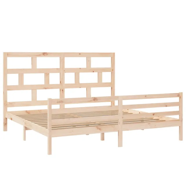 Cadre de lit sans matelas bois massif 200x200 cm
