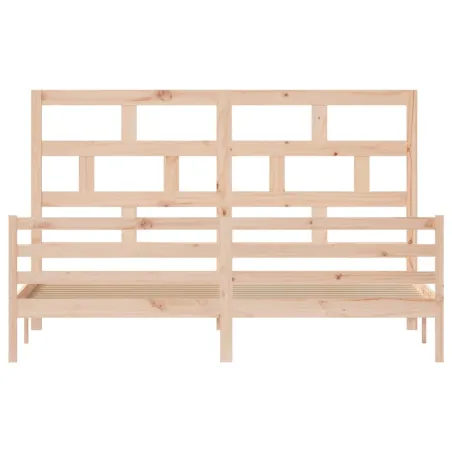 Cadre de lit sans matelas bois massif 200x200 cm