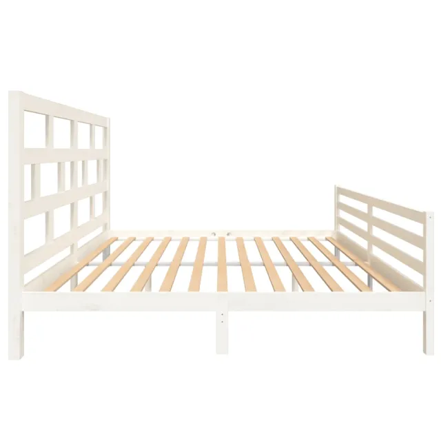Cadre de lit sans matelas blanc bois massif 200x200 cm