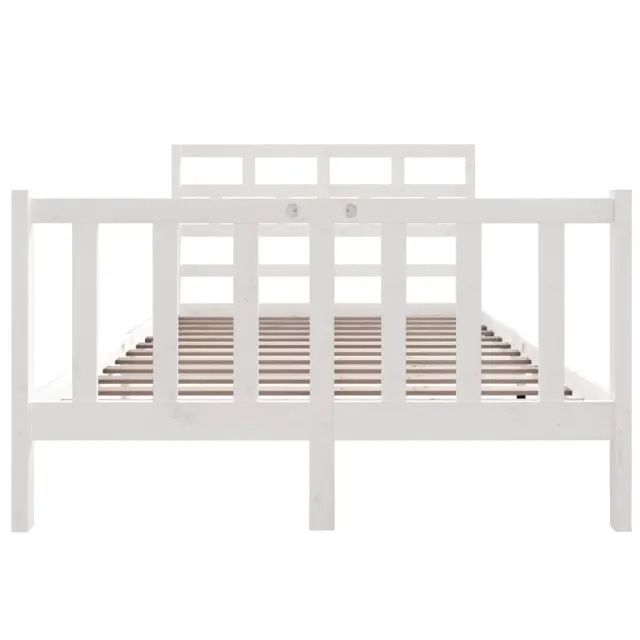 Cadre de lit sans matelas blanc bois de pin massif