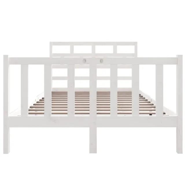 Cadre de lit sans matelas blanc bois de pin massif