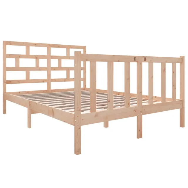 Cadre de lit sans matelas bois massif 140x190 cm