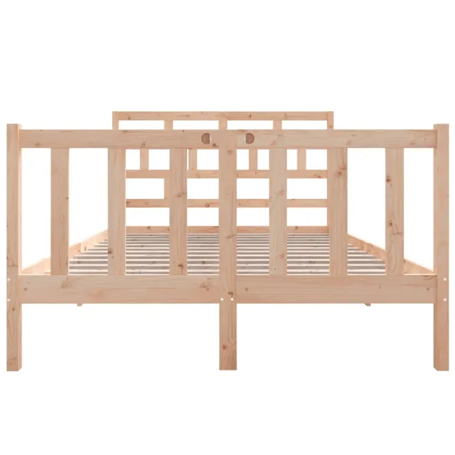 Cadre de lit sans matelas bois massif 140x190 cm