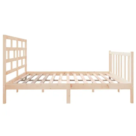 Cadre de lit sans matelas bois massif 140x190 cm