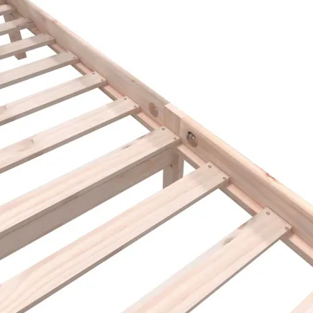 Cadre de lit sans matelas bois massif 140x190 cm