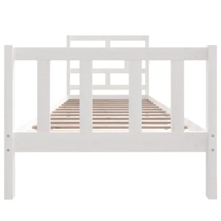 Cadre de lit sans matelas blanc bois massif 90x200 cm