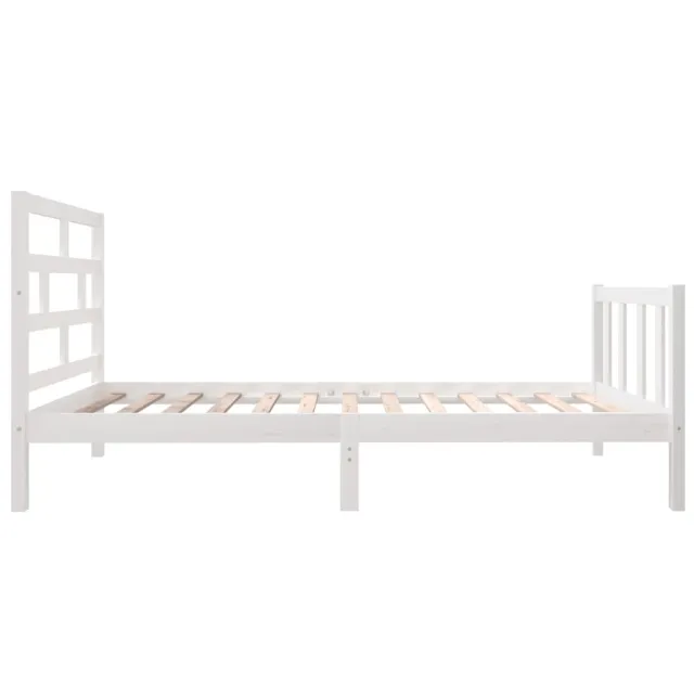 Cadre de lit sans matelas blanc bois massif 90x200 cm
