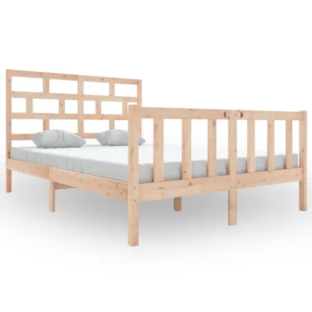 Cadre de lit sans matelas bois massif 120x200 cm